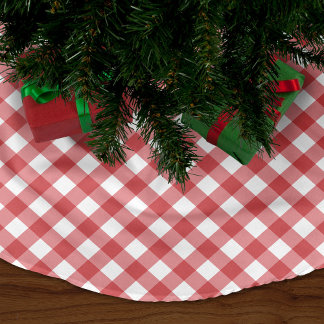 Falda Para El Árbol De Navidad De Poliéster Red Gingham