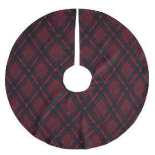 Falda Para El Árbol De Navidad De Poliéster Red Plaid