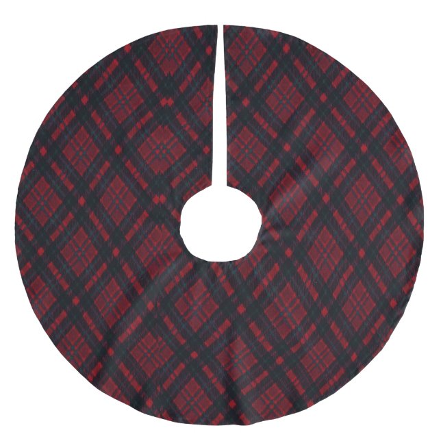 Falda Para El Árbol De Navidad De Poliéster Red Plaid (Anverso)