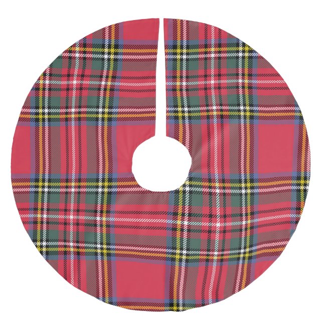 Falda Para El Árbol De Navidad De Poliéster Red Plaid (Anverso)