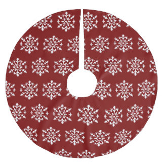 Falda Para El Árbol De Navidad De Poliéster Red Snowflake Tree Skirt