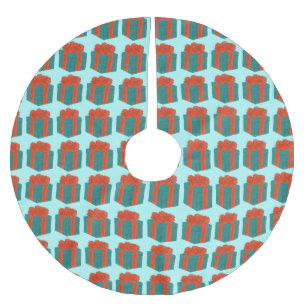 Falda Para El Árbol De Navidad De Poliéster Regalo envuelto Presente Navidades De Vaca Roja Ha