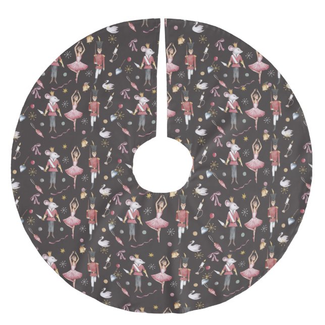 Falda Para El Árbol De Navidad De Poliéster Regalos de los Navidades Nutcracker Ballerina (Anverso)