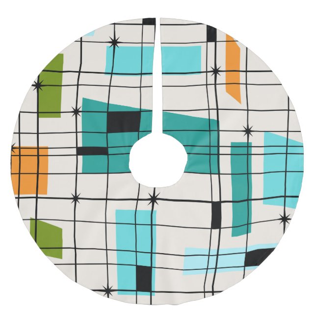 Falda Para El Árbol De Navidad De Poliéster Rejilla retra y falda del árbol de navidad de (Anverso)