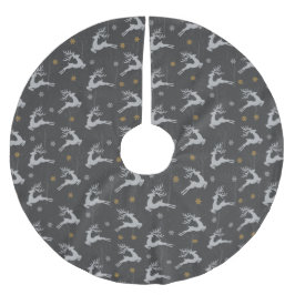 Falda Para El Árbol De Navidad De Poliéster Reno