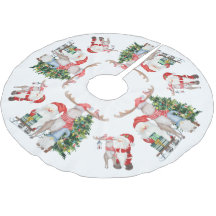 Reno y gnomo de árboles de navidad de Santa Claus