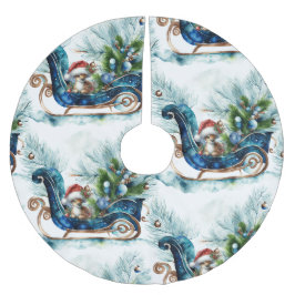 Falda Para El Árbol De Navidad De Poliéster Resto del bebé azul