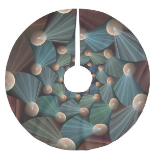 Falda Para El Árbol De Navidad De Poliéster Resumen de arte fractal con pizarra marrón profund