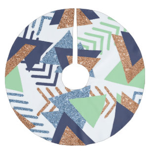 Falda Para El Árbol De Navidad De Poliéster Resumen de color de los años 80 Rosa de la marin