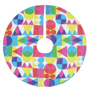 Falda Para El Árbol De Navidad De Poliéster Resumen de diseño de patrones geométricos colorido