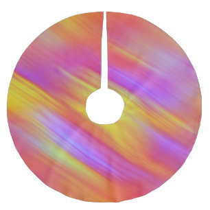 Falda Para El Árbol De Navidad De Poliéster Resumen de Neon Brillante Rojo Rosa Amarillo