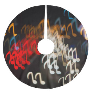 Falda Para El Árbol De Navidad De Poliéster Resumen de notas musicales: las luces cubren el fo