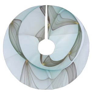 Falda Para El Árbol De Navidad De Poliéster Resumen Elegancia dorada turquesa moderna