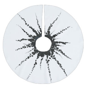 Falda Para El Árbol De Navidad De Poliéster Resumen en cinta y letras 3