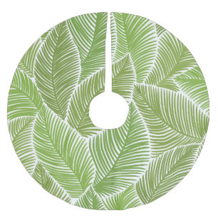 Falda Para El Árbol De Navidad De Poliéster Resumen floral verde, fondo sin costuras.