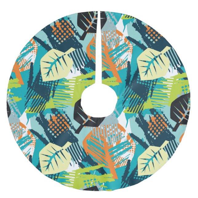 Falda Para El Árbol De Navidad De Poliéster Resumen Grunge: Superficie rugosa sin foco. (Anverso)