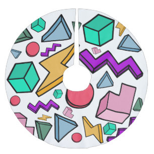 Falda Para El Árbol De Navidad De Poliéster Retro de cosecha estética de los años 80