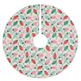 Falda Para El Árbol De Navidad De Poliéster Retro Glow Lights