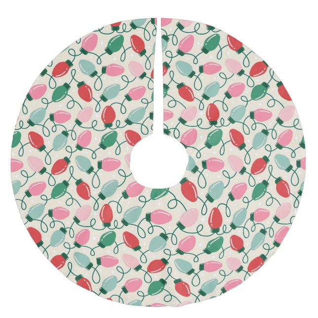 Falda Para El Árbol De Navidad De Poliéster Retro Glow Lights (Anverso)