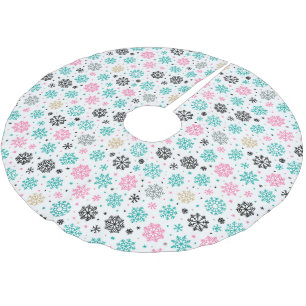 Falda Para El Árbol De Navidad De Poliéster Retro Snowflakes