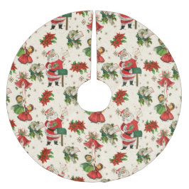 Falda Para El Árbol De Navidad De Poliéster Retro Treasures Christmas Wrapping Paper