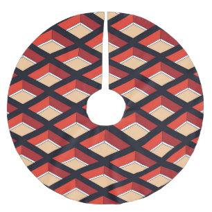 Falda Para El Árbol De Navidad De Poliéster Rhombus colorido: fondo geométrico vintage