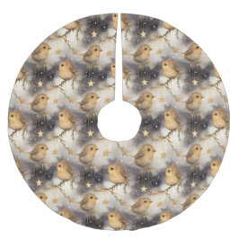 Falda Para El Árbol De Navidad De Poliéster Robins navidades en una falda estrellada de árbol 