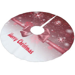 Falda Para El Árbol De Navidad De Poliéster Rojo de invierno