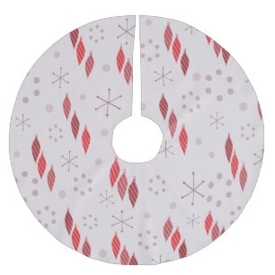 Falda Para El Árbol De Navidad De Poliéster Rojo de invierno moderno de mediados de siglo