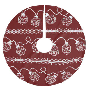 Falda Para El Árbol De Navidad De Poliéster Rojo de luces RPG   Fantasía Tabletop Retro Gamer 