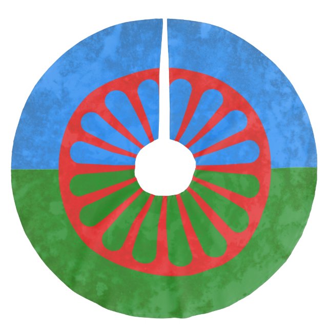 Falda Para El Árbol De Navidad De Poliéster Romani (Anverso)