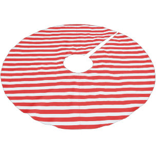Falda Para El Árbol De Navidad De Poliéster Ropa blanca y roja