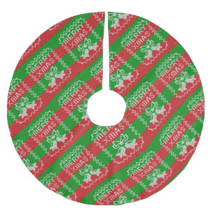 Falda Para El Árbol De Navidad De Poliéster Ropa de jingle de patrón de suéter feo Hilo de nav