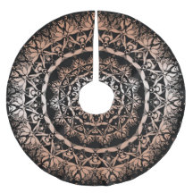 Rosa Dorado Floral Mandala Negro