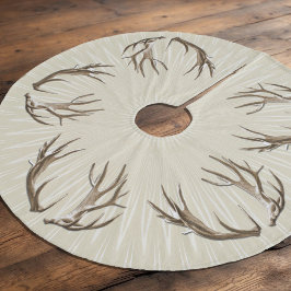 Falda Para El Árbol De Navidad De Poliéster Rústico hogar venado Antlers Falda de árbol de Nav