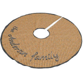 Falda Para El Árbol De Navidad De Poliéster Rústico neutro de mimbre amarillo con texto Person