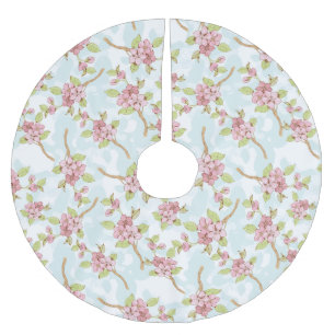 Falda Para El Árbol De Navidad De Poliéster Sakura/Flor de cerezo