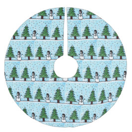 Falda Para El Árbol De Navidad De Poliéster Saludos de Snowman