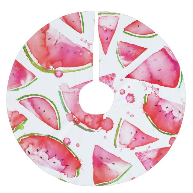 Falda Para El Árbol De Navidad De Poliéster sandía acuática 1 (Anverso)