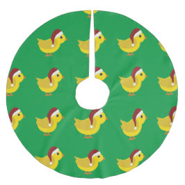 Falda Para El Árbol De Navidad De Poliéster Santa Chick