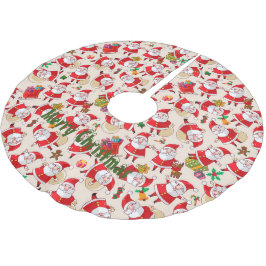 Falda Para El Árbol De Navidad De Poliéster Santa Claus