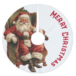 Falda Para El Árbol De Navidad De Poliéster Santa Claus de época en un cómodo Navidad presiden