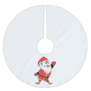 Falda Para El Árbol De Navidad De Poliéster Santa Claus Penguin lista para Navidades