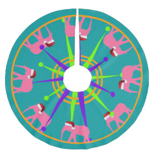 Falda Para El Árbol De Navidad De Poliéster Santa Fant