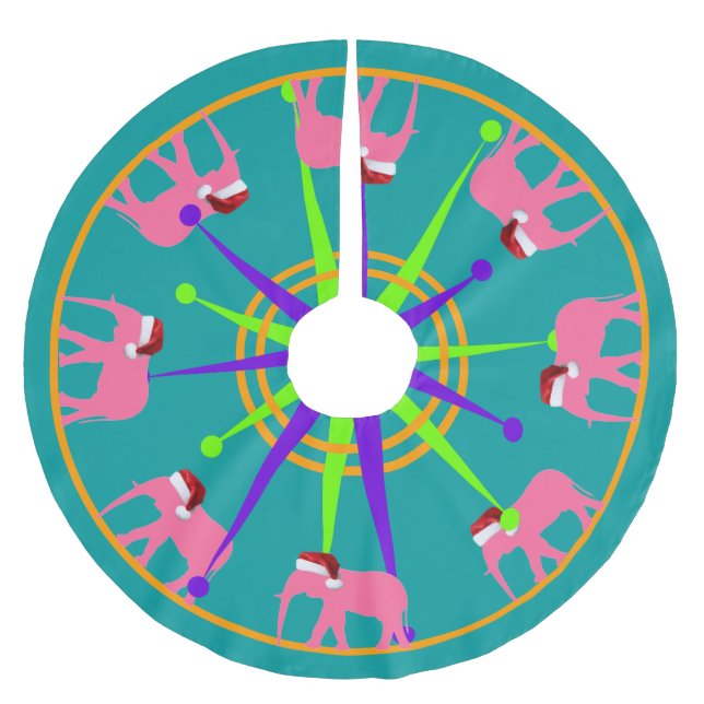 Falda Para El Árbol De Navidad De Poliéster Santa Fant (Anverso)