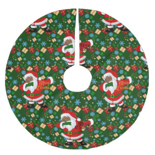 Falda Para El Árbol De Navidad De Poliéster santa negra