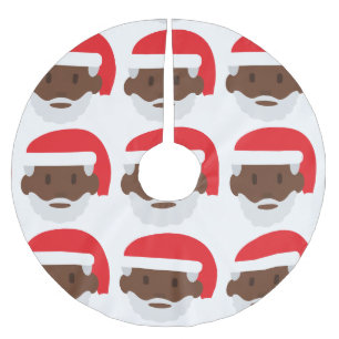 Falda Para El Árbol De Navidad De Poliéster santa negra claus emoji navidad falda de árbol de