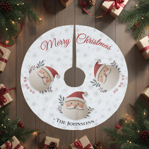 Falda Para El Árbol De Navidad De Poliéster Santa Personalizado – Decoración Navideña Rústica