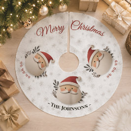 Falda Para El Árbol De Navidad De Poliéster Santa Personalizado – Decoración Navideña Rústica