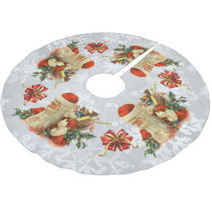 Falda Para El Árbol De Navidad De Poliéster santa vintage o falda de árbol de nick
